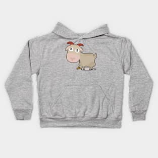 Goat Glee: Pixelated Goat Illustration for Playful Attire Kids Hoodie